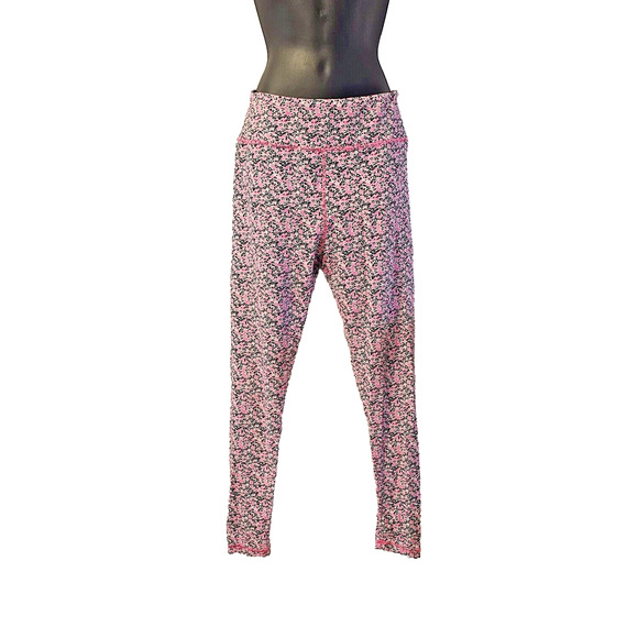 Lulu B Pink Neon Animal Print Nylon Leggings w/ UPF 50+ Size SMALL - Picture 2 of 5